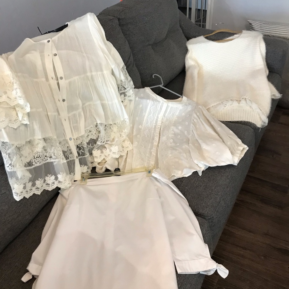It’s a beautiful white bundle of blouses!